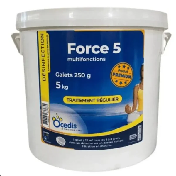 Chlore galet force 5 marque Ocedis 5 kg